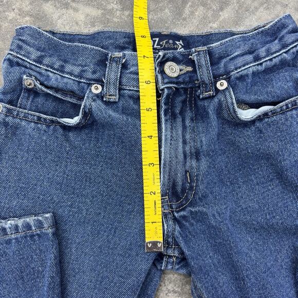 Y2K SQZ Jeans Kids Girls Sz 7 Pockets Blue Cotton Flare 90s Classic Cotton - Picture 13 of 14
